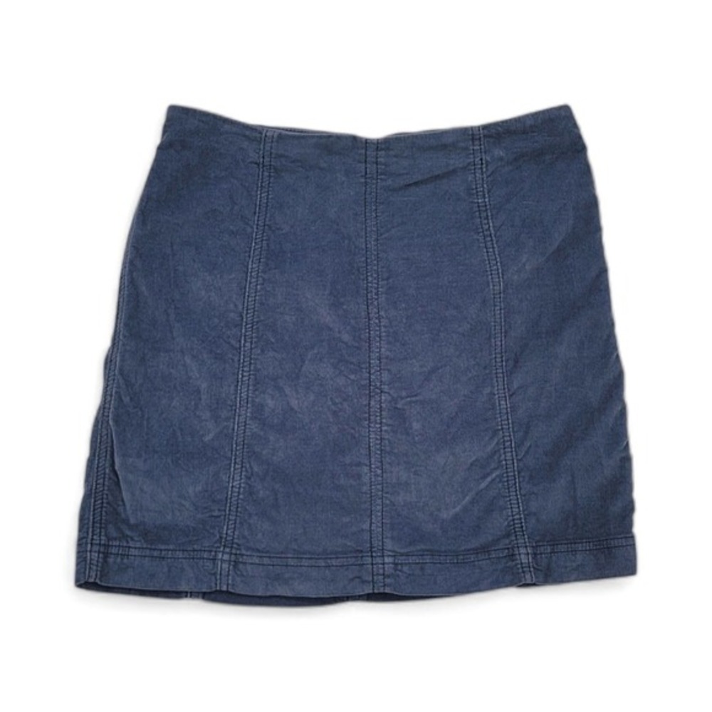 Free People Skirt Womens‎ 10 Navy Corduroy Mini Boho Y2K Fitted 30x16